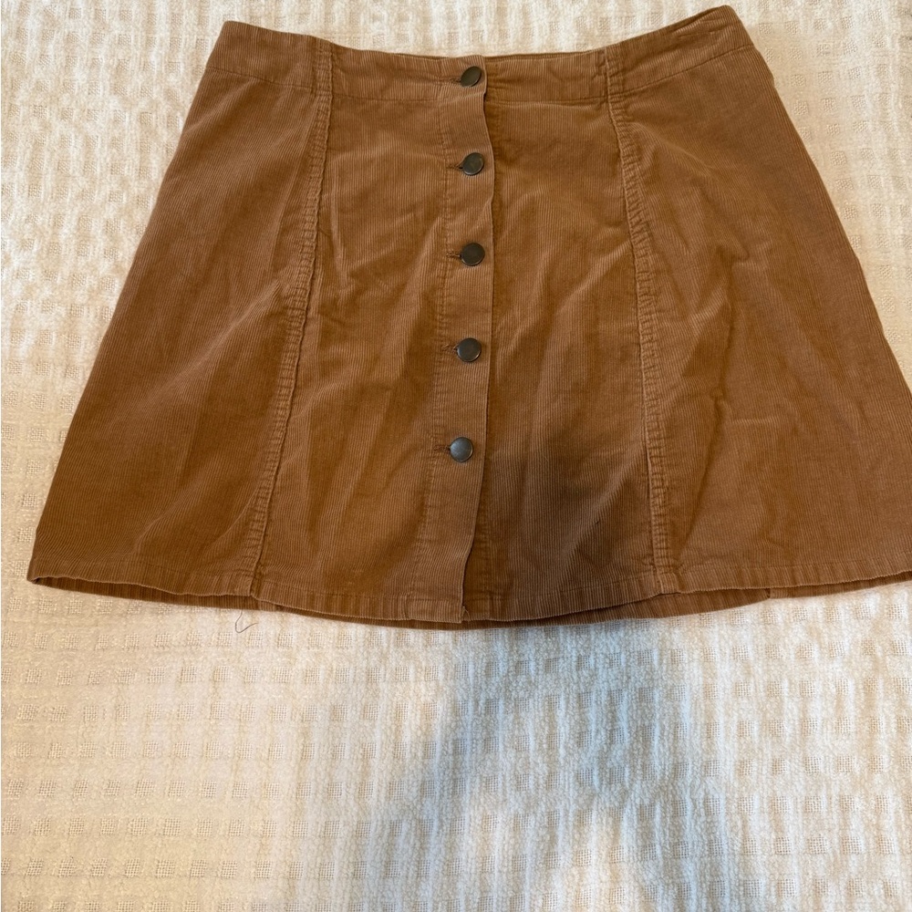 Brown Button-Front Women's Skirt